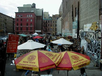 Antique Flea Market<br>Location: <a href="https://www.google.com/maps/search/?api=1&query=40.72106,-74.00051" target="_new">New York City Tour, Broadway near Grand St</a>